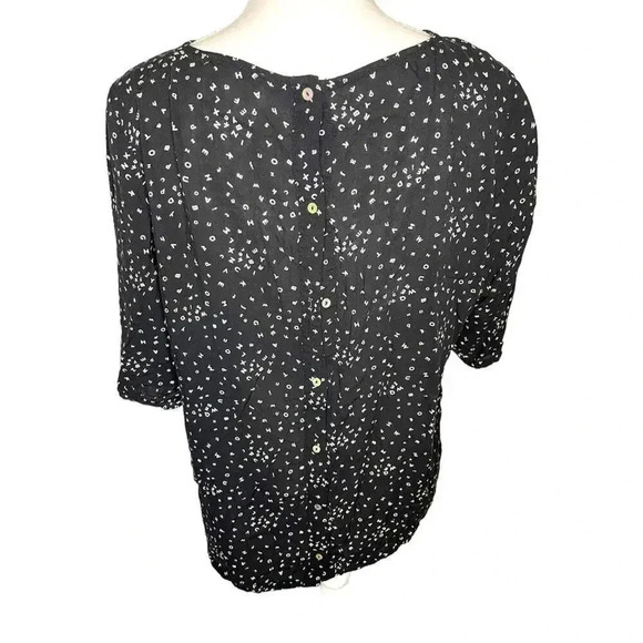 Esprit Women’s Size 12 Black‎ & White Alphabet Letters Soft Blouse - Picture 3 of 4